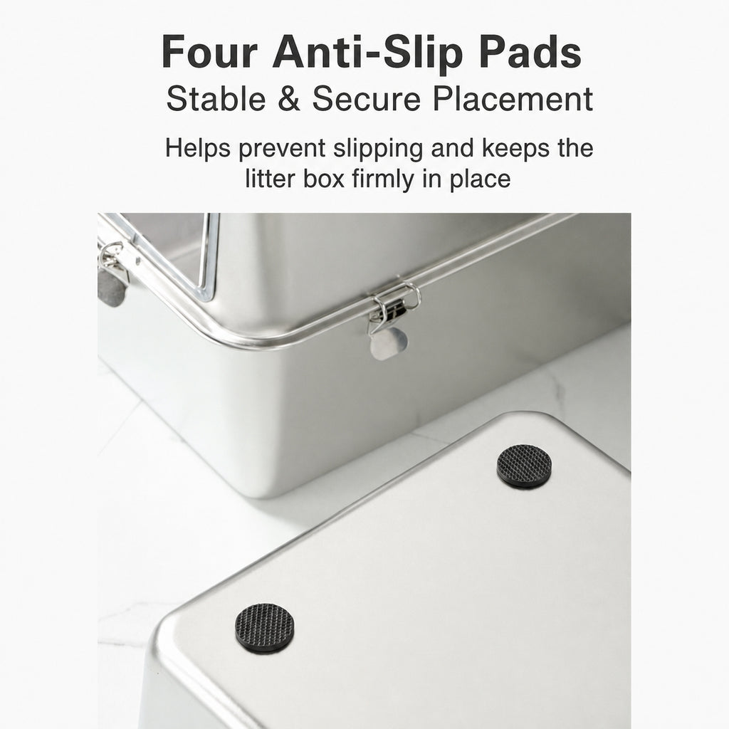 Stainless Steel Cat Litter Box | High-Sided, Easy-Clean, Multiple Entry Styles