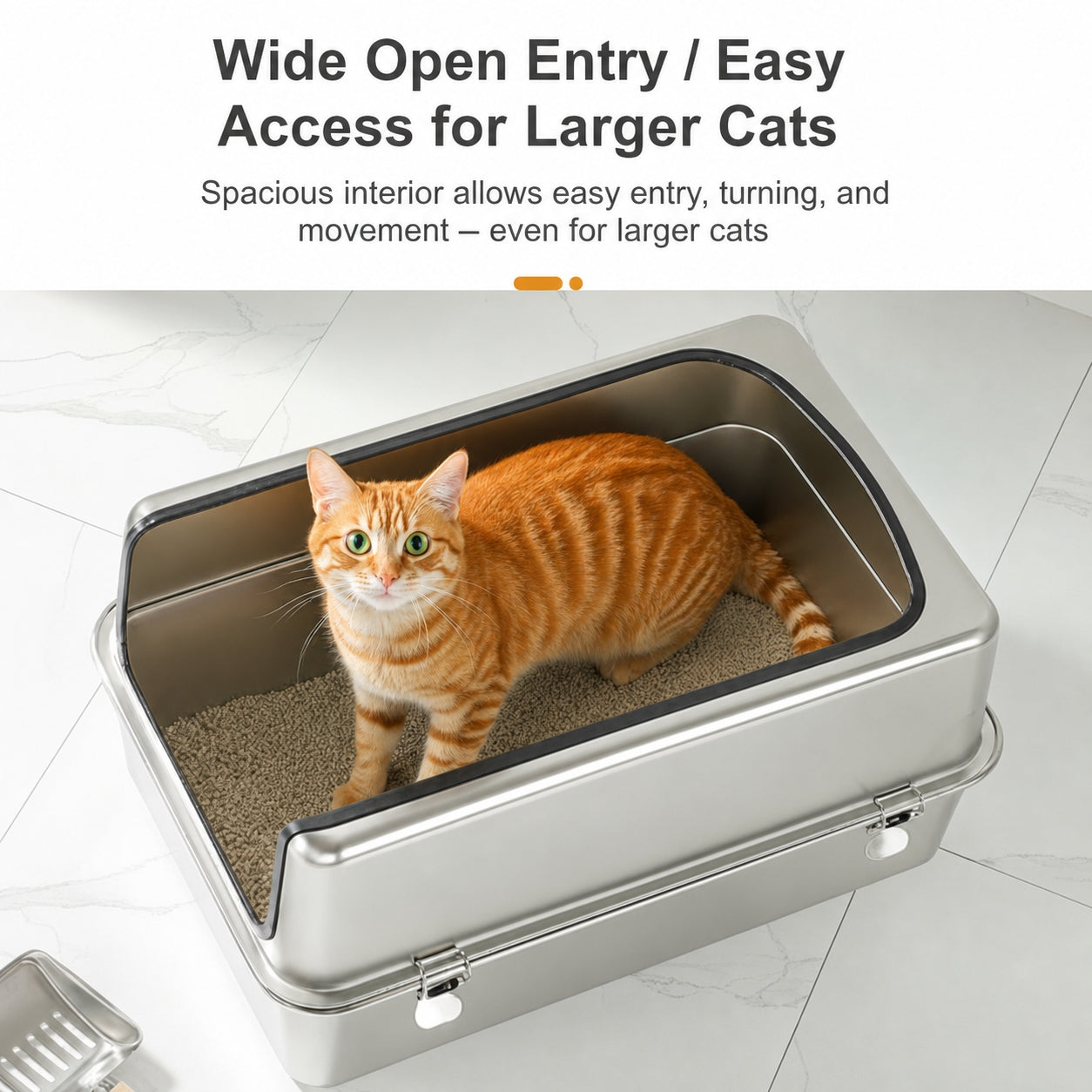 Stainless Steel Cat Litter Box | High-Sided, Easy-Clean, Multiple Entry Styles