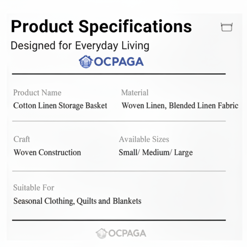 Natural Linen Storage Basket・Woven Jute Fabric Storage Basket/ Snack Box