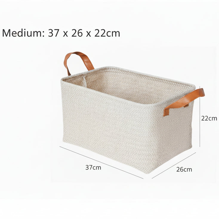 Natural Linen Storage Basket・Woven Jute Fabric Storage Basket/ Snack Box