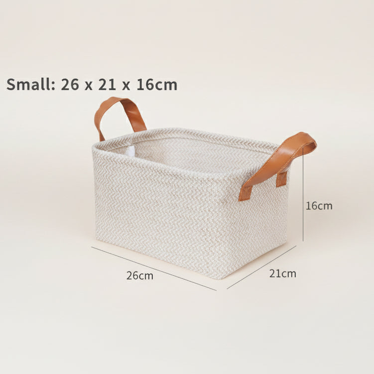 Natural Linen Storage Basket・Woven Jute Fabric Storage Basket/ Snack Box