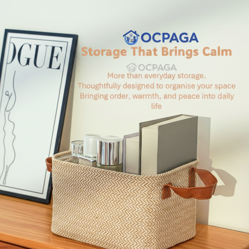 Natural Linen Storage Basket・Woven Jute Fabric Storage Basket/ Snack Box