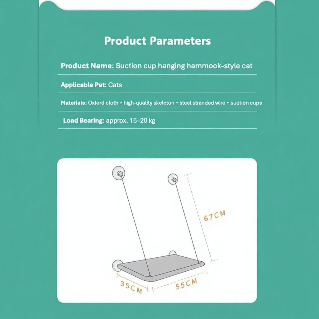 Cat Window Hammock Bed | Heavy-Duty Suction Cups, Steel Wire Frame