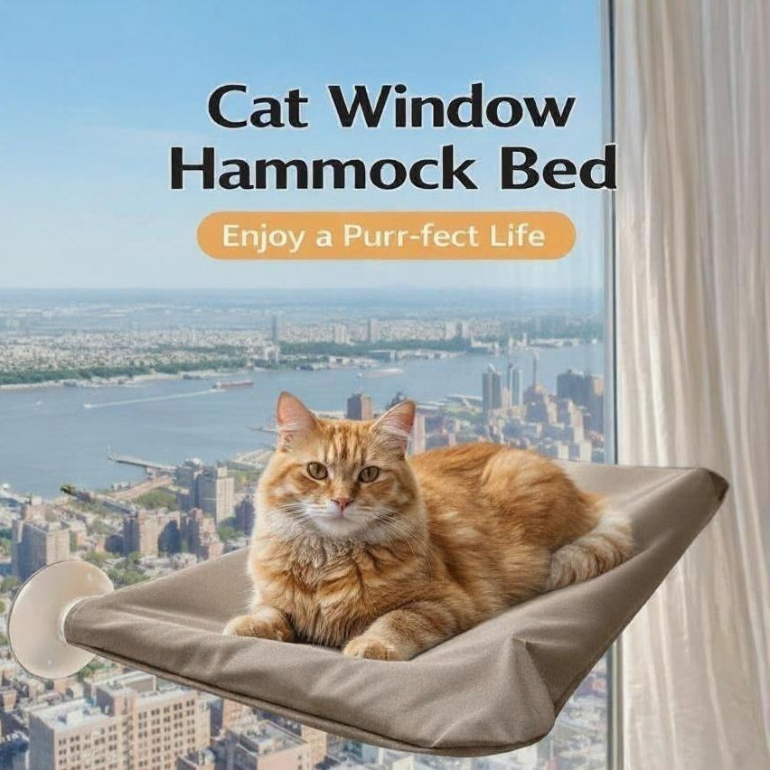 Cat Window Hammock Bed | Heavy-Duty Suction Cups, Steel Wire Frame