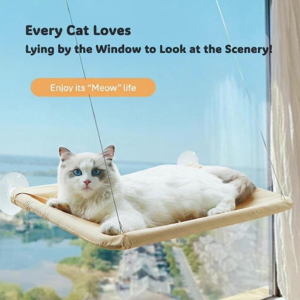 Cat Window Hammock Bed | Heavy-Duty Suction Cups, Steel Wire Frame