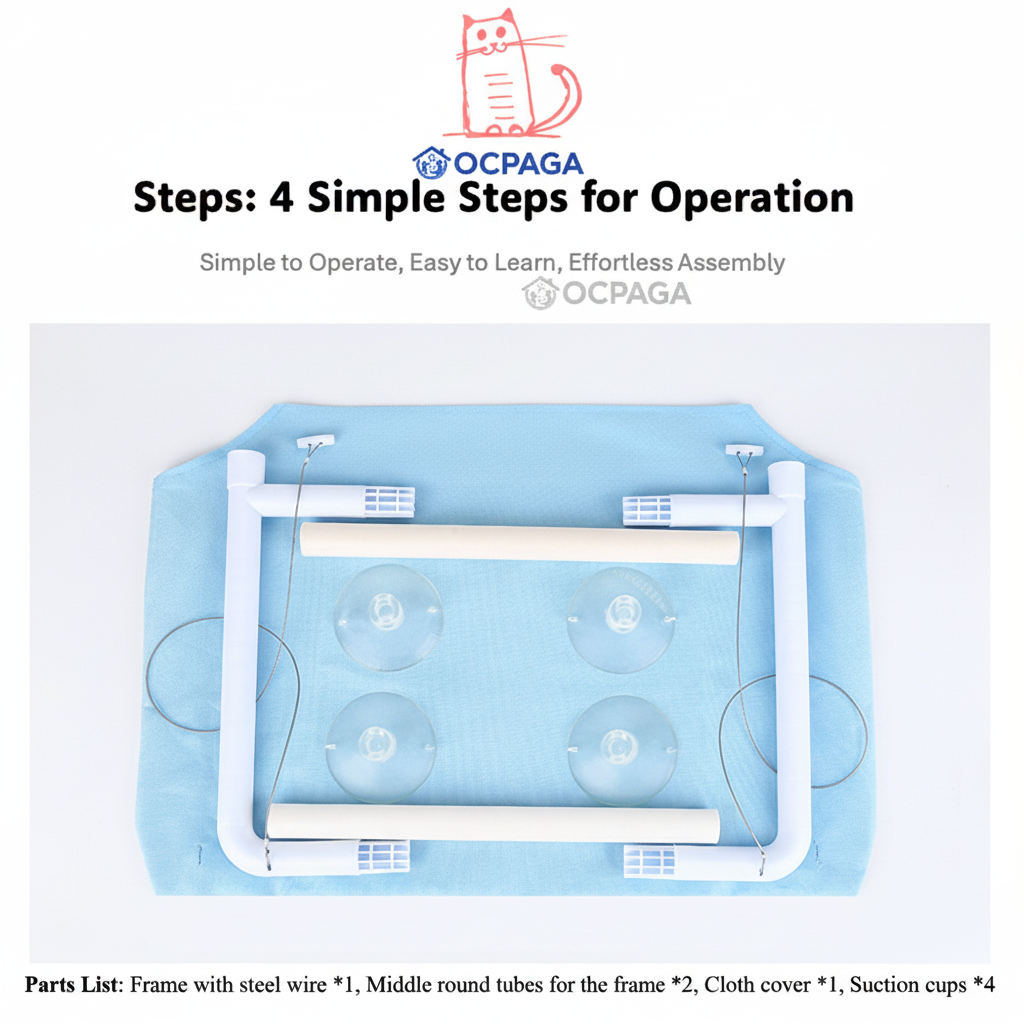 Window Perch Cat Hanging Hammock – Heavy-Duty Suction Cup Sun Bed