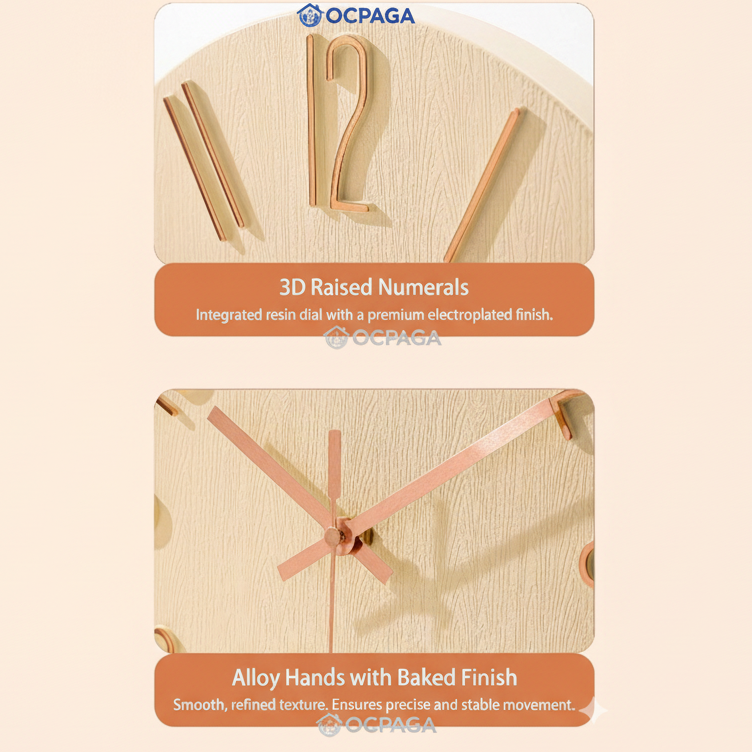 30cm Minimalist Sculpted Wall Clock・Silent Clock