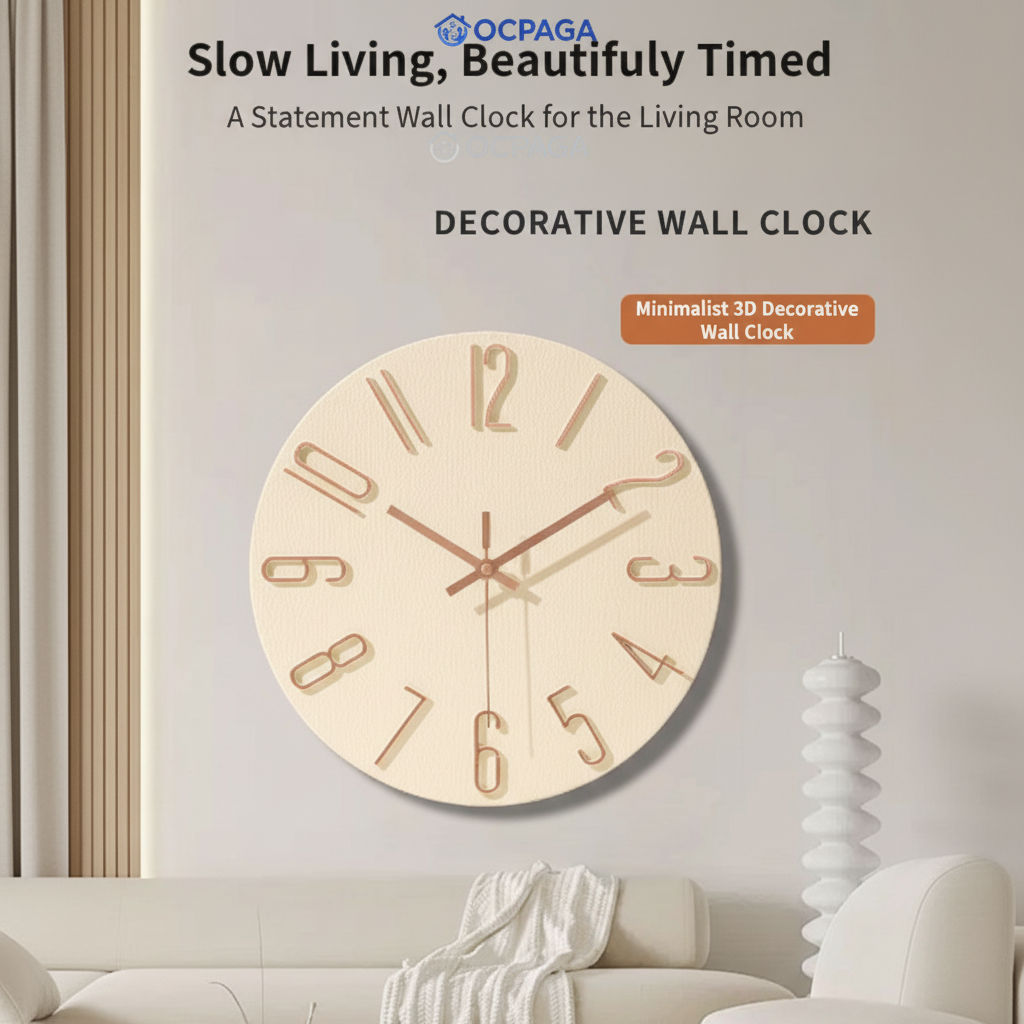 30cm Minimalist Sculpted Wall Clock・Silent Clock