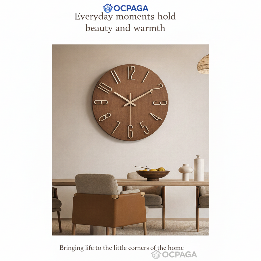 30cm Minimalist Sculpted Wall Clock・Silent Clock