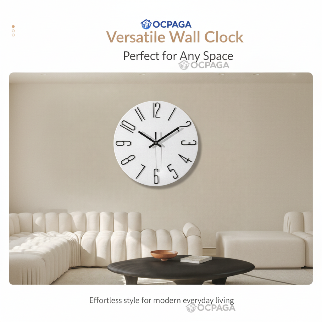 30cm Minimalist Sculpted Wall Clock・Silent Clock