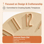 Minimalist Silent Wall Clock | 3D Raised Numerals, Textured Resin, 30 cm