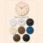 Minimalist Silent Wall Clock | 3D Raised Numerals, Textured Resin, 30 cm