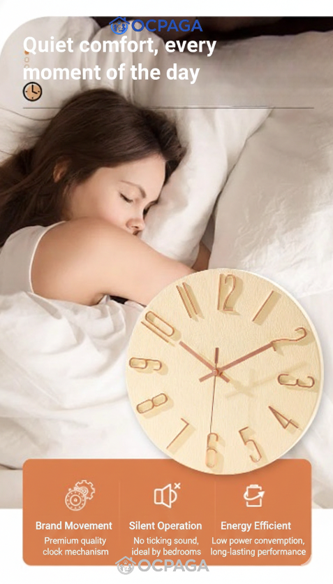 30cm Minimalist Sculpted Wall Clock・Silent Clock