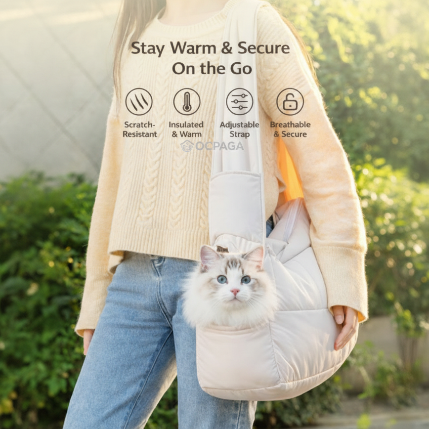 Insulated Crossbody Carry Bag for Cats & Small Pets