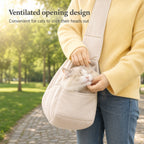 Cat Sling Carrier | Quilted Crossbody Pet Bag with Safety Buckle & Hard Base