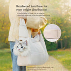 Cat Sling Carrier | Quilted Crossbody Pet Bag with Safety Buckle & Hard Base