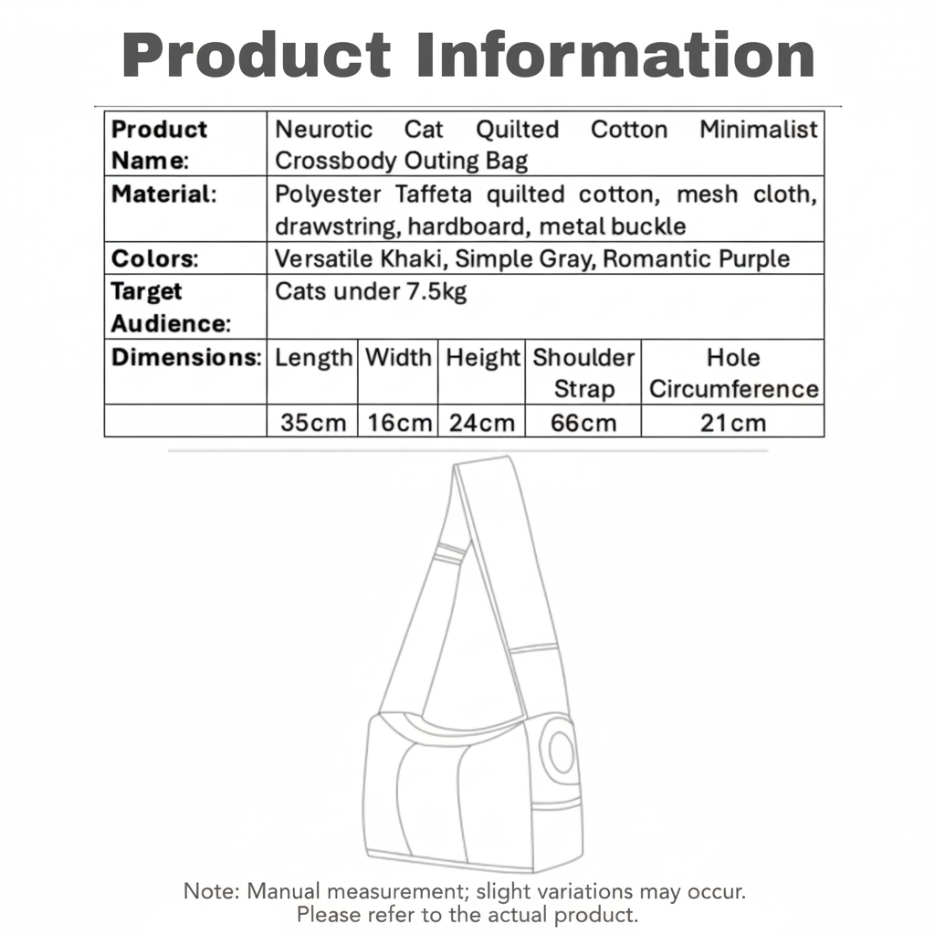 Insulated Crossbody Carry Bag for Cats & Small Pets