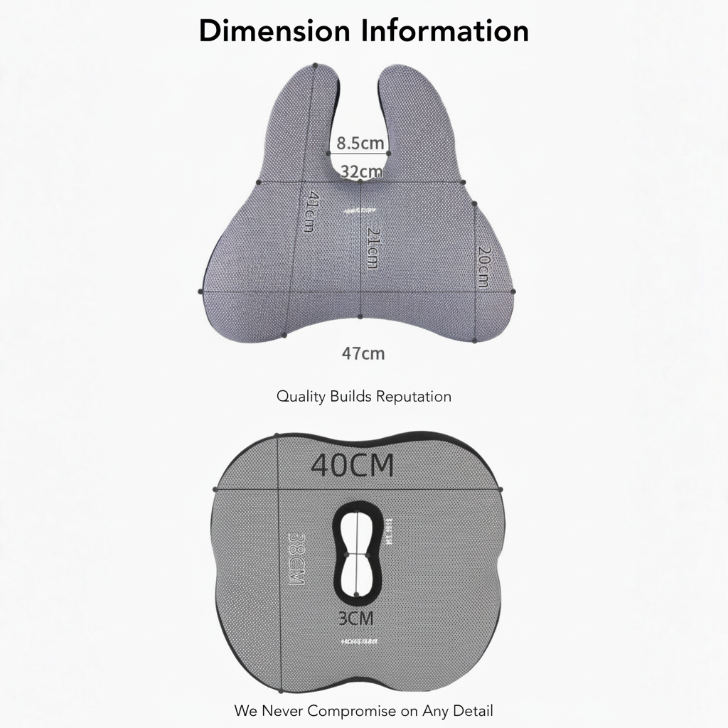 OCPAGA Orthopedic Ergonomic Seat & Back Support Set | Bamboo Charcoal Memory Foam Lumbar & Tailbone Relief